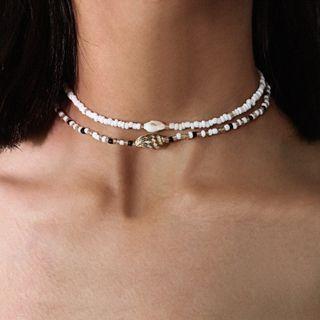 Beaded Conch Choker Multi-color - One Size