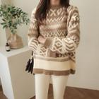 Nordic-pattern Boxy Sweater