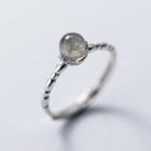 925 Sterling Silver Moonstone Ring S925 Silver Ring - Gray Bead - Silver - One Size
