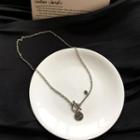 Disc Necklace 1pc - Silver - One Size