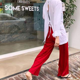 Open-back Colored Long-sleeve Top