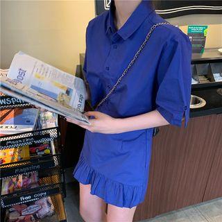 Short-sleeve Crop Shirt / A-line Skort