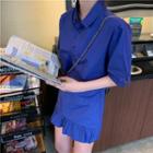 Short-sleeve Crop Shirt / A-line Skort
