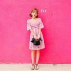 Smocked Off-shoulder Stripe A-line Dress