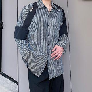 Mock Two-piece Stiped Shirt