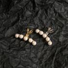 Faux Pearl Ear Cuff 1 Pair - Gold & White - One Size