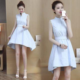Sleeveless Stand Collar Dress