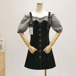 Set: Short-sleeve Top + Jumper A-line Dress