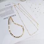 Moon & Disc Layered Necklace Gold - One Size