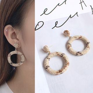 Canvas Hoop Dangle Earring