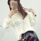 Long-sleeve Open Knit Top
