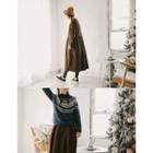 Shirred-waist A-line Maxi Dress