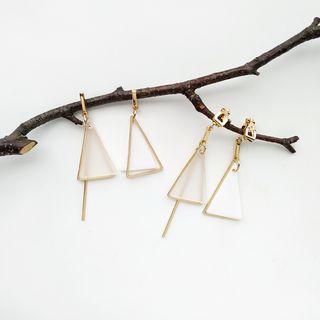 Non-matching Triangle & Bar Dangle Earring