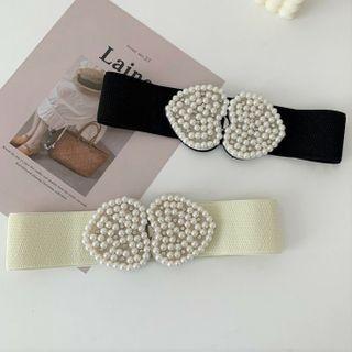 Faux Pearl Heart Belt