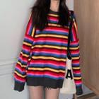 Striped Crewneck Sweater Stripe - Multicolor - One Size