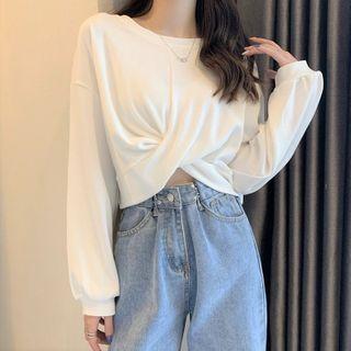 Cropped Wrap Sweatshirt
