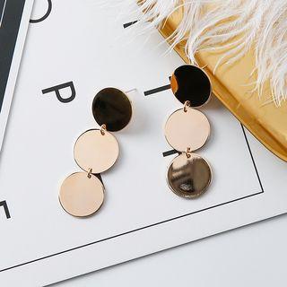 Alloy Disc Dangle Earring Silver Needle - As Shown In Figure - One Size
