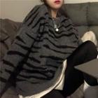 Zebra Print Sweater Zebra - Black & Gray - One Size