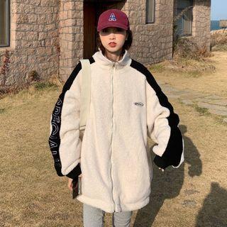 Reversible Plaid Fleece Zip Jacket