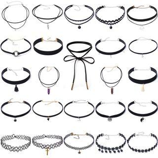 Set Of 24: Lace Choker (various Designs) X0057 - As Shown In Figure - One Size