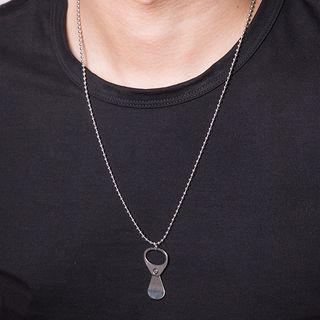 Stainless Steel Can Pull Tab Pendant Necklace Silver - One Size