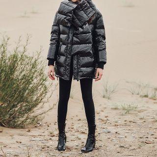 Set: Padded Zip-up Jacket + Scarf