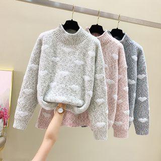Semi High-neck Chenille Sweater