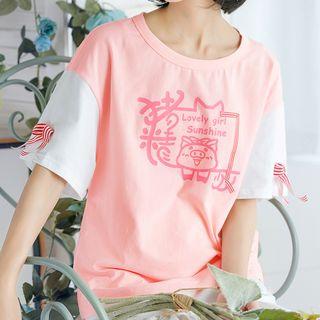 Pig Print Short-sleeve Top