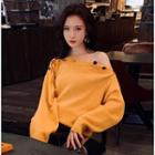 Buttoned Sweater Yellow - One Size