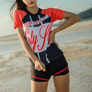 Set: Lettering Swim Top + Shorts