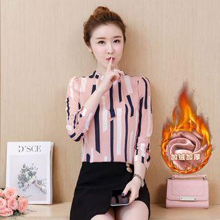 Fleece-lined Print Blouse