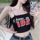 Chain Lettering Cropped Camisole Top