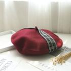 Plaid Strapped Beret
