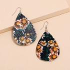 Floral Print Drop Earring 1 Pair - As Shown In Figure - One Size
