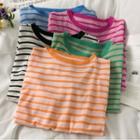 Striped Sheer Knit Top In 5 Colors