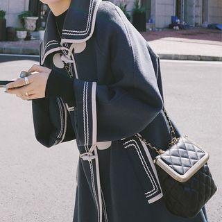Color Block Toggle Wool Coat