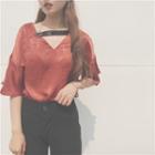 Short-sleeve V-neck