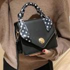 Faux Leather Dotted Panel Crossbody Bag
