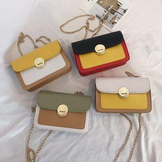 Chain Color Block Flap Crossbody Bag