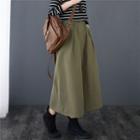 Vintage High-waist A-line Midi Skirt