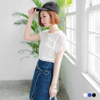 Paneled Striped Solid Top