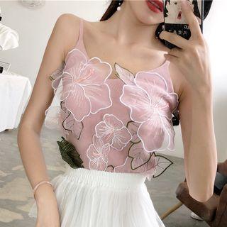 Floral Ribbed Camisole Top