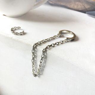Chain Ear Cuff 1 Pair - Earrings - Platinum - One Size