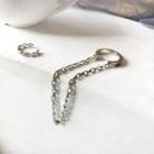 Chain Ear Cuff 1 Pair - Earrings - Platinum - One Size