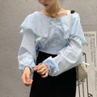 Collared Blouse Light Blue - One Size