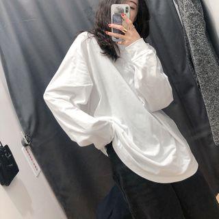 Oversize Long-sleeve T-shirt White - One Size