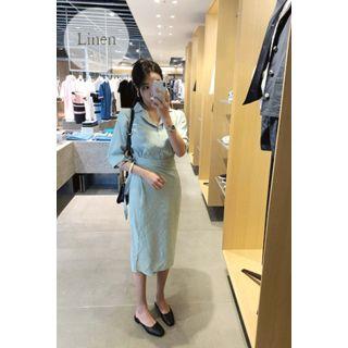 Wrap-hem Midi Shirtdress