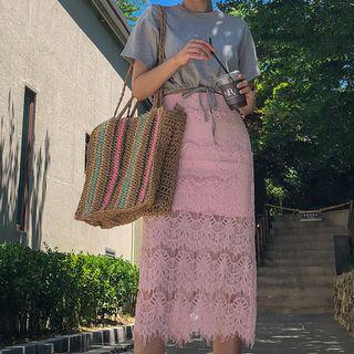 Rainbow Rattan Large Tote Brown - One Size