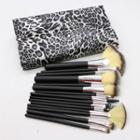Set Of 18: Makeup Brush Leopard - White - One Size