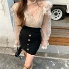 Lace Blouse / Mini Pencil Skirt / Camisole Top